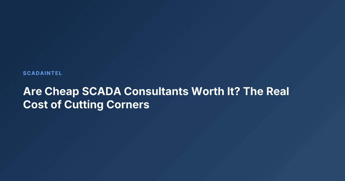 Are Cheap SCADA Consultants Worth It? The Real Cost of Cutting Corners